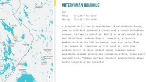 Enon juhannusjuhlien kuvaus ja karttakuva.