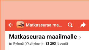 Kuvassa näkyy Kalastus Kirpputori -ryhmän etusivu ja liity ryhmään -painike