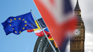 Medlemsländerna har redan gått med på och skrivit under ett utträdesavtal. Det som eventuellt ska diskuteras är Storbritanniens och EU:s relation i framtiden. En bild av EUs flagga och Storbritanniens flagga samt Big Ben.