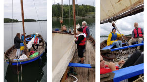 Erfarenheterna av undervisningen har varit positiva. Elever i Skärgårdshavets skola bekantar sig me allmogebåtar.