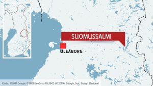 Suomussalmi finns i Kajanaland, ett trettiotal kilometer från ryska gränsen. Suomussalmi utprickat på en karta.