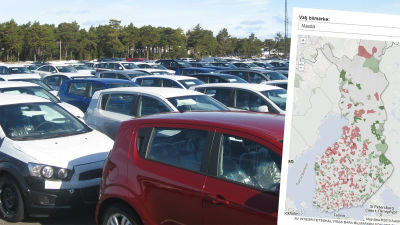 Karta över var olika bilmärken är populära