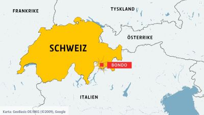 schweiz karta Jordskred rammade alpby i Schweiz | Utrikes | svenska.yle.fi