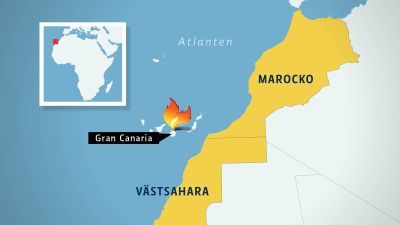 karta på kanarieöarna 8 000 personer nu evakuerade på Gran Canaria   nationalpark i 