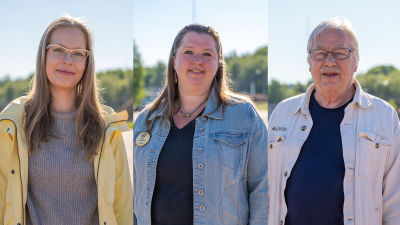 Tre personer i Raseborg som ställer upp i kommunalvalet 2021: Cynthia Moed-Ring, Pia Nygård och Börje Mattsson.
