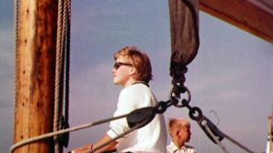 Purjelaivan kannella Saimaalla 1961