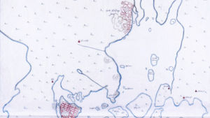 Helsingin kartta vuodelta 1645 näyttää sekä vanhan Helsingin Vantaa-joen suulla, että uuden Helsingin nykyisellä paikallaan.