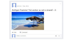 Facebook bygger upp ditt nyhetsflöde utgående från vad du klickar på. Photoshoppad statusuppdatering.
