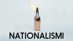 Battlen nationalismikokonaisuuden teemakuva. Kuvassa polttopullo.