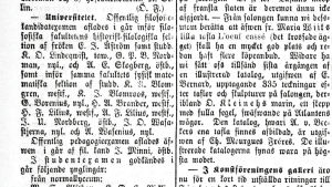 Emma Irene Åström avlade filosofie kandidatexamen den 23 maj 1882. Hufvudstadsbladet rapporterade om det dagen efter. Hufvudstadsbladet den 24 maj 1882.