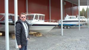 Mats Carlson på Hydrolink. Mats Carlson på Hydrolink på Fjärdskär där man till hösten ska utöka med fler platser för båtförvaring.