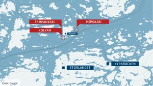 Hepokari såldes för 250 000 euro, Kolkan och Tampankari för sammanlagt 285 000 euro. Karta. Heponkari, Kolkan och Tampankari.