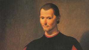 Santi di Titos porträtt av Machiavelli Detalj ur Santi di Titos porträtt av Machiavelli