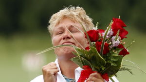 Satu Mäkelä-Nummelas OS-guld i Peking 2008 är Finlands enda i de fyra senaste sommarspelen. Satu Mäkelä-Nummela med OS-guldet 2008.