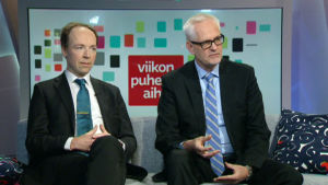 Jussi Halla-aho och Petri Sarvamaa Europaparlamentarikerna Jussi Halla-aho och Petri Sarvamaa