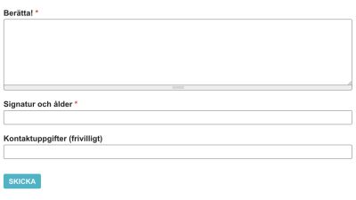 Exempel på hur ett formulär på en webbsida kan se ut