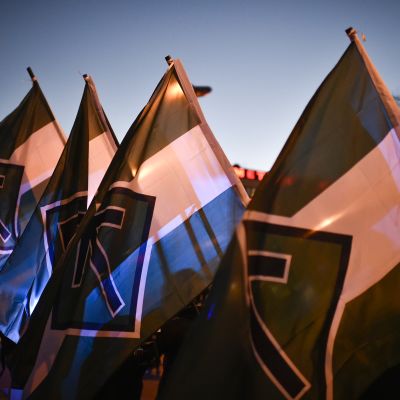 Pohjoismaisen vastarintaliikkeen kulkue Hakaniemessä.