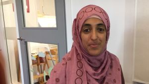 Hanae Nurahmed är en av ledarna för projektet Svenska med baby, där föräldralediga invandrare får lära sig svenska. Hanae Nurahmed