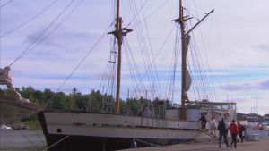 Segelbåt i Nystads hamn.