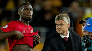 Paul Pogba och Ole Gunnar Solskjær efter matchen. Paul Pogba och Ole Gunnar Solskjær efter matchen.