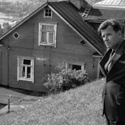 Kirjailija Lauri Viita Pispalassa v. 1965, katselee maisemia harjulta.