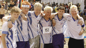 Juha Sorvisto, Jani Myllärinen, Tuomas Tervo, Jörgen Wickholm, Juha-Matti Huhtanen och Mårten Boström under junior-VM 2002. Juha Sorvisto, Jani Myllärinen, Tuomas Tervo, Jörgen Wickholm, Juha-Matti Huhtanen och Mårten Boström under junior-VM 2002.