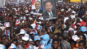 Tutsiledaren Paul Kagame styr enväldigt i Rwanda Kagames anhängare inför valet i Rwanda