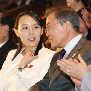 Kim och Moon tillbringade ovanligt mycket tid tillsammans under hennes tre dagar långa besök Kim och Moon tillbringade ovanligt mycket tid tillsammans under hennes tre dagar långa besök