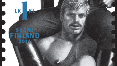 Frimärke med Tom of Finland-motiv