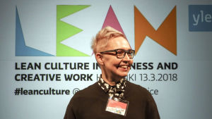 Mirette Kangas 13.3. järjestetyssä Lean Culture in Business and Creative Work -foorumissa