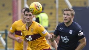 Benjamin Källman spelade hösten 2018 i skotska Dundee FC. Benjamin Källman i Dundee FC 2018.