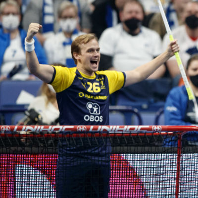 Sverige firar mål i VM-finalen.
