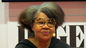 Den amerikanska författaren Jamaica Kincaid med rötter i Västindien är en av Marie Lundströms favoriter. Den amerikanska författaren Jamaica Kincaid.