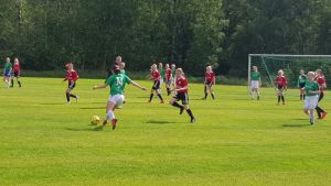 Det västnyländska samarbetslaget spelade mot Nummelan Palloseura. EIF YJ-lag spelar mot Nummelan Palloseura.