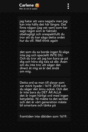 En skärmdump från en chatt