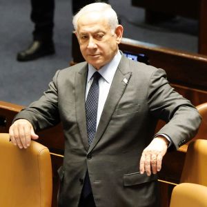 Israels premiärminister Benjamin Netanyahu i parlamentet Knesset i Jerusalem den 27 mars 2023.