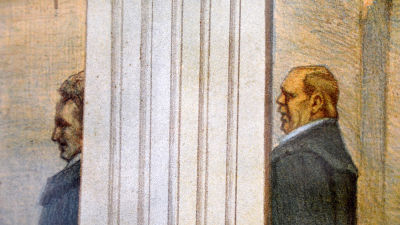 Detalj ur en nfresko som Albert Edelfelt målade - benämnd Invigningen av Åbo Akademi 1640