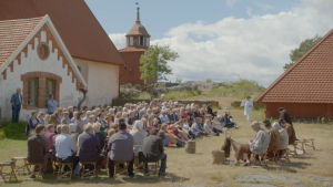 Teaterföreställningen Broder Kilian på Franciskusfesten 2019 Teater på Franciskusfesten på Kökar