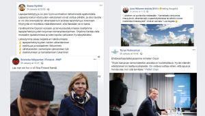 Exempel på valreklam inför riksdagsvalet på sociala medier. Exempel på politisk riktad reklam.