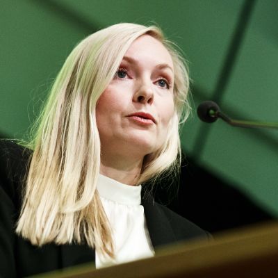 Maria Ohisalo under De grönas partimöte i Björneborg den 15.6.2019.