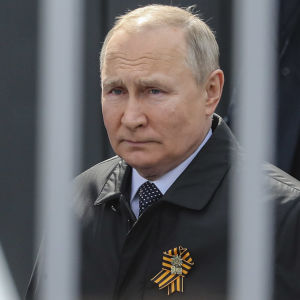 Vladimir Putin voitonpäivän paraatissa Moskovassa.