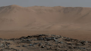 På Mars yta gör mängden strålning det svårt för liv att existera. Foto taget av Curiosity - Naukluft-platån i Gale-kratern