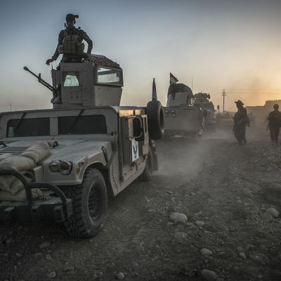 Arkivbild på kurdiska peshmerga-styrkor sydost om Mosul 14.8.2016