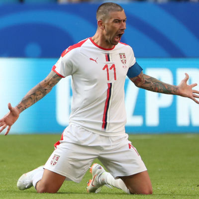 Aleksandar Kolarov jublar efter ett mål mot Costa Rica