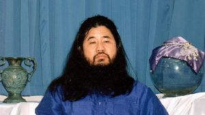 Sektledaren Shoko Asahara. Arkivbild på Shoko Asahara, ledare för domedagssekten Aum Shinrikyo.
