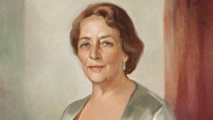Industrirådet Teresia Lönnström Porträtt av industrirådet Teresia Lönnström i Lönnströms hemmuseum, Liisa Tanner 1965