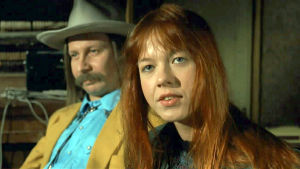 Marjo Leinonen ja Matti Pellonpää. Marjo Leinonen ja Matti Pellonpää elokuvassa Zombie ja Kummitusjuna (1991)