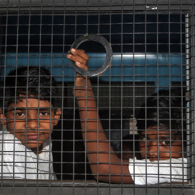 Barnarbetare som fritogs av indiska myndigheter från fabriker i Hyderabad i maj 2015