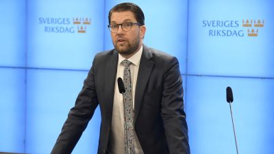 Ruotsidemokraattien johtaja Jimmie Åkesson.