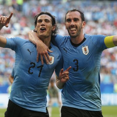 Edinson Cavani ja Diego Godin.